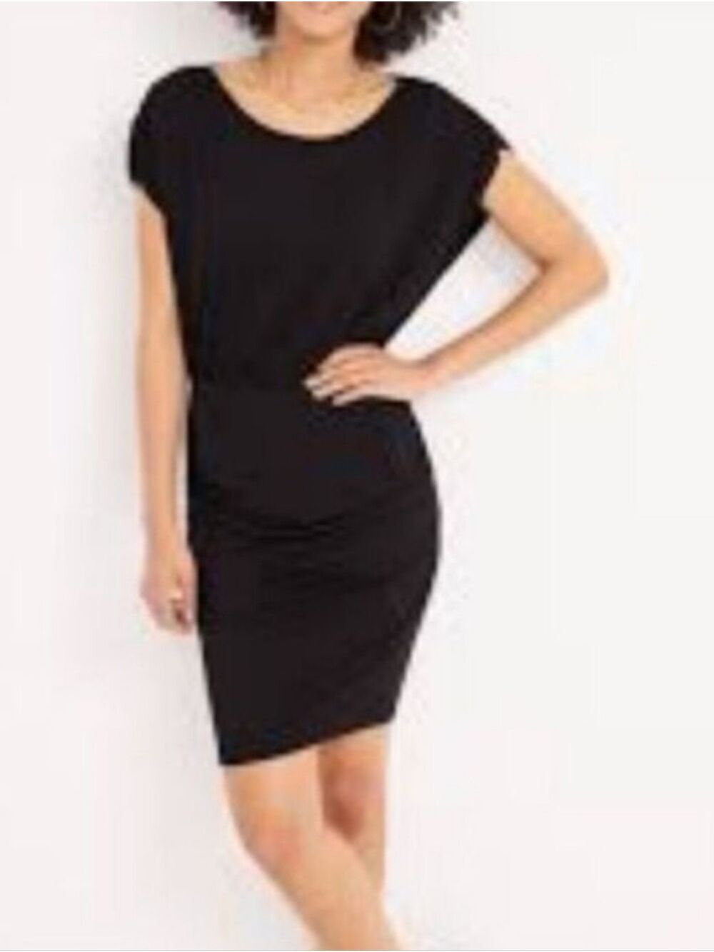 Victoria's Secret Black Dolman Sleeve Rouched Skirt Sexy Mini Dress Size XS